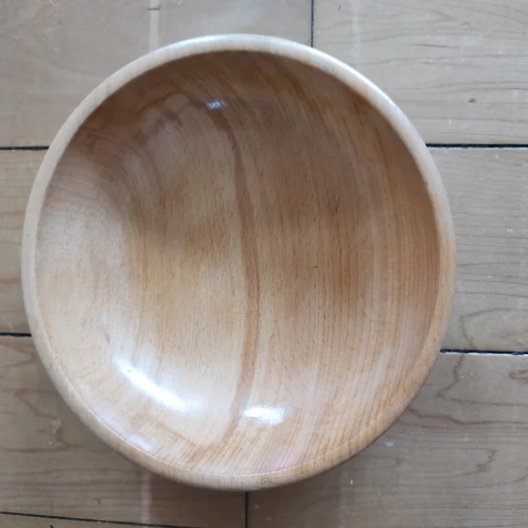 Japanese Mid Century Natural Wood Serving Bowl Set - Picture 9 of 11
